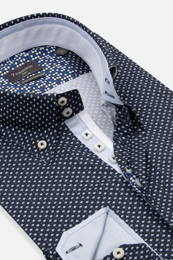 Roma Iconic Herren Hemd Blau Weiss