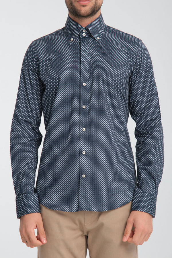 Roma Iconic Herren Hemd Blau Weiss