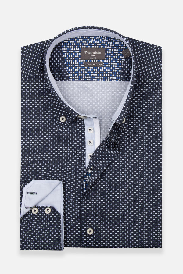 Roma Iconic Herren Hemd Blau Weiss