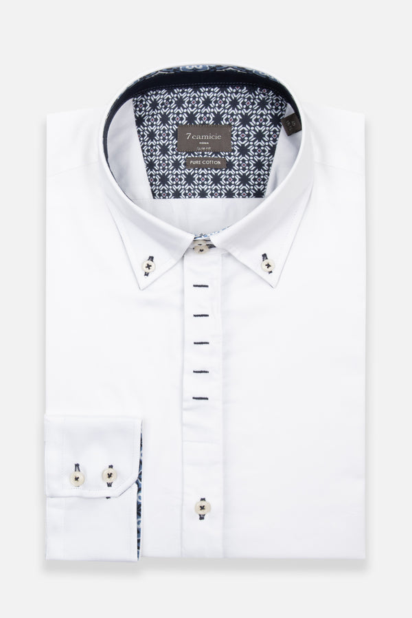Roma Iconic Herren Hemd Satin Weiss