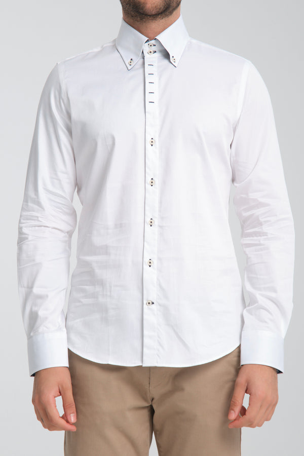 Roma Iconic Herren Hemd Satin Weiss