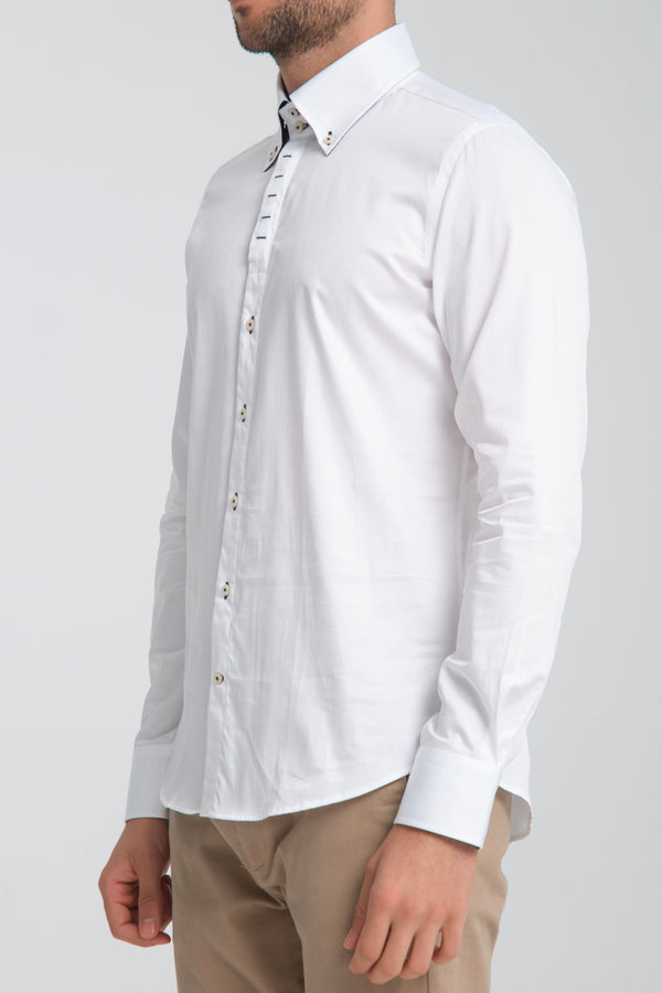 Roma Iconic Herren Hemd Satin Weiss