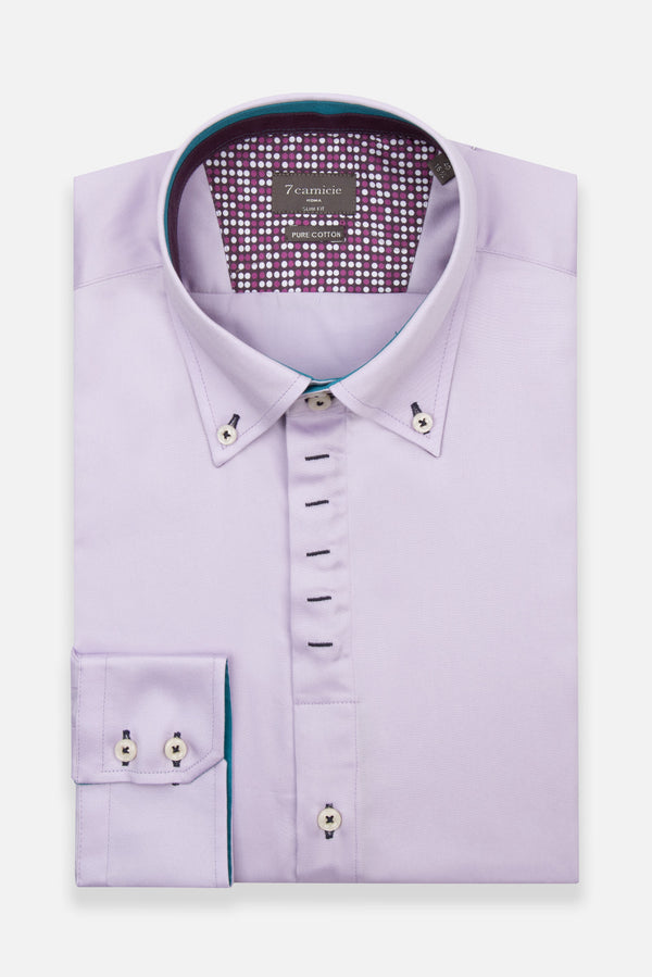 Chemise Homme Roma Iconic Satin Lilas