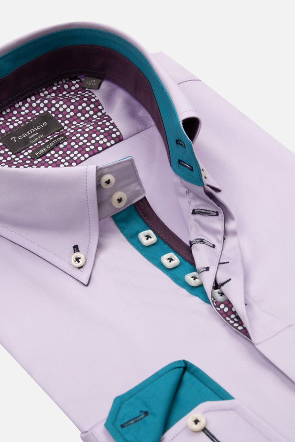 Chemise Homme Roma Iconic Satin Lilas