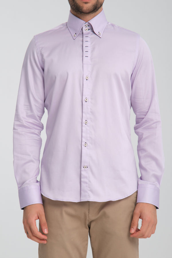 Chemise Homme Roma Iconic Satin Lilas