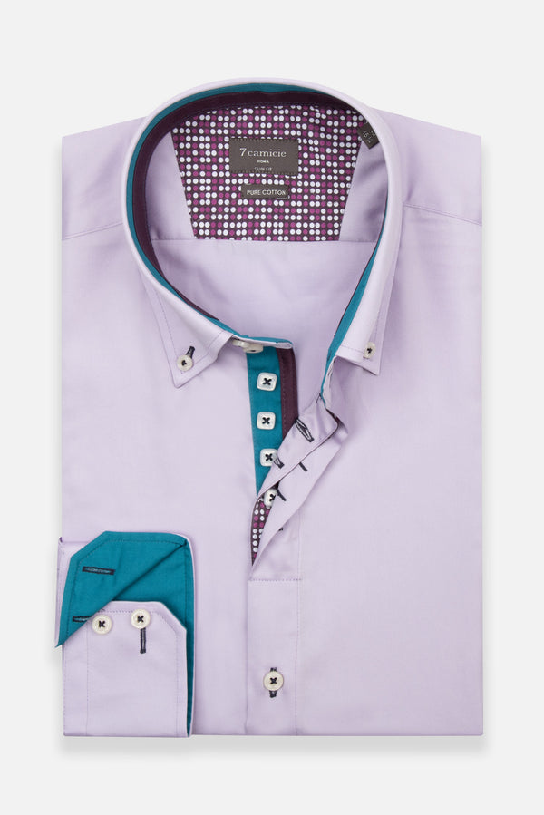 Chemise Homme Roma Iconic Satin Lilas