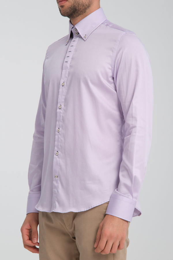 Chemise Homme Roma Iconic Satin Lilas