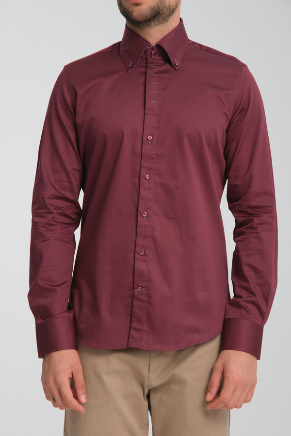 Chemise Homme Roma Iconic Satin Rouge