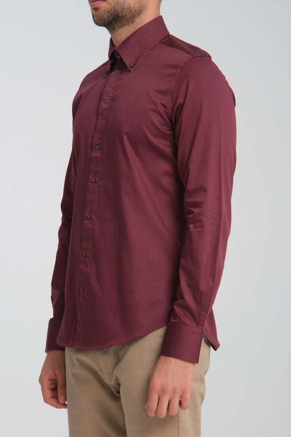 Chemise Homme Roma Iconic Satin Rouge