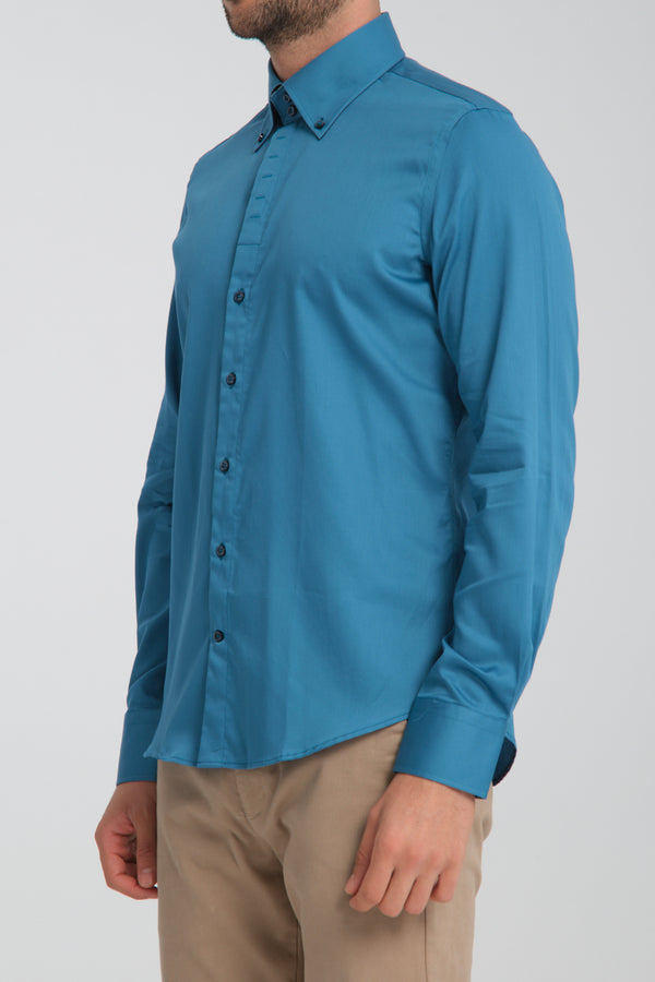 Roma Iconic Herren Hemd Satin Grun