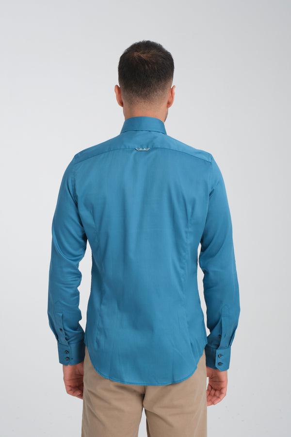 Roma Iconic Herren Hemd Satin Grun