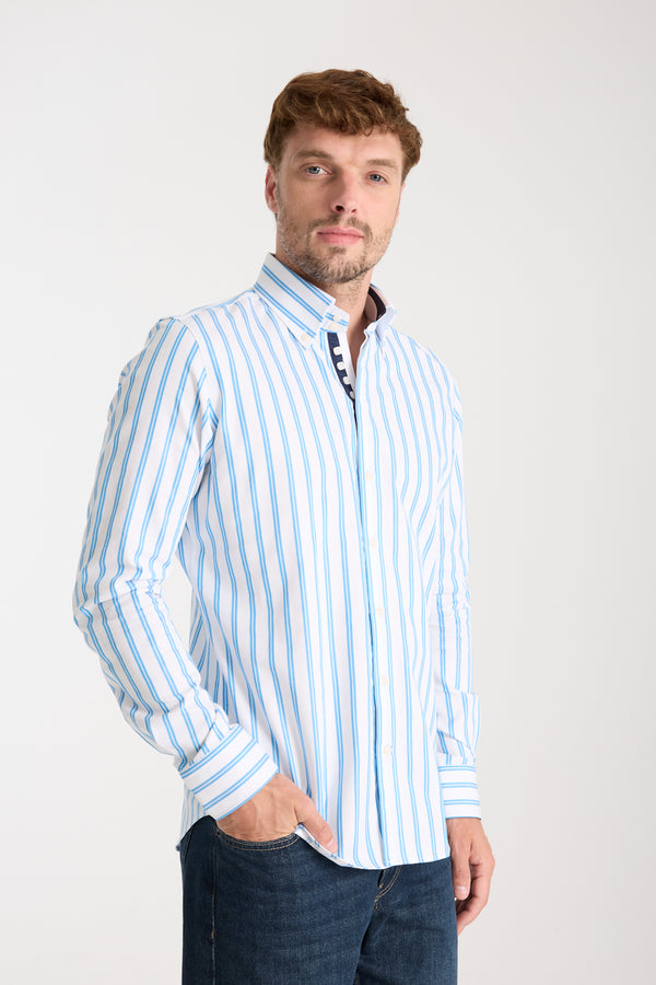Chemise Homme Roma Iconic Armaturato Blanc Bleu clair