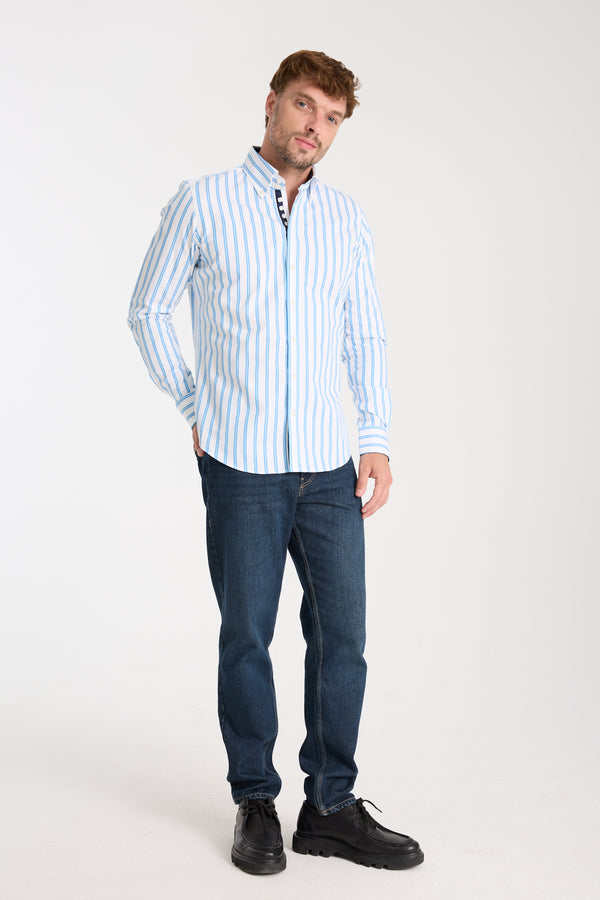 Chemise Homme Roma Iconic Armaturato Blanc Bleu clair