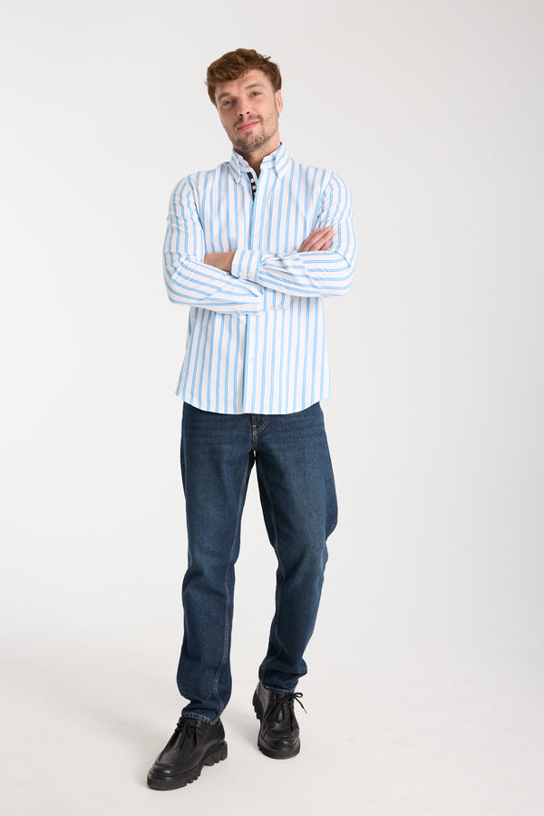 Chemise Homme Roma Iconic Armaturato Blanc Bleu clair