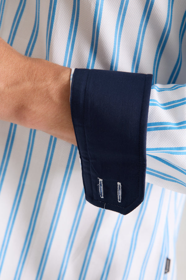 Chemise Homme Roma Iconic Armaturato Blanc Bleu clair