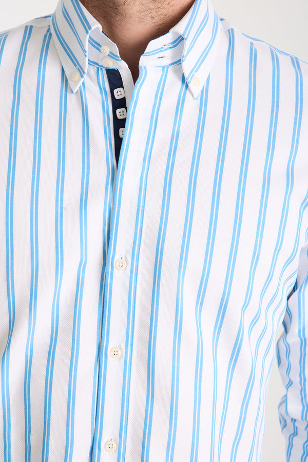 Chemise Homme Roma Iconic Armaturato Blanc Bleu clair