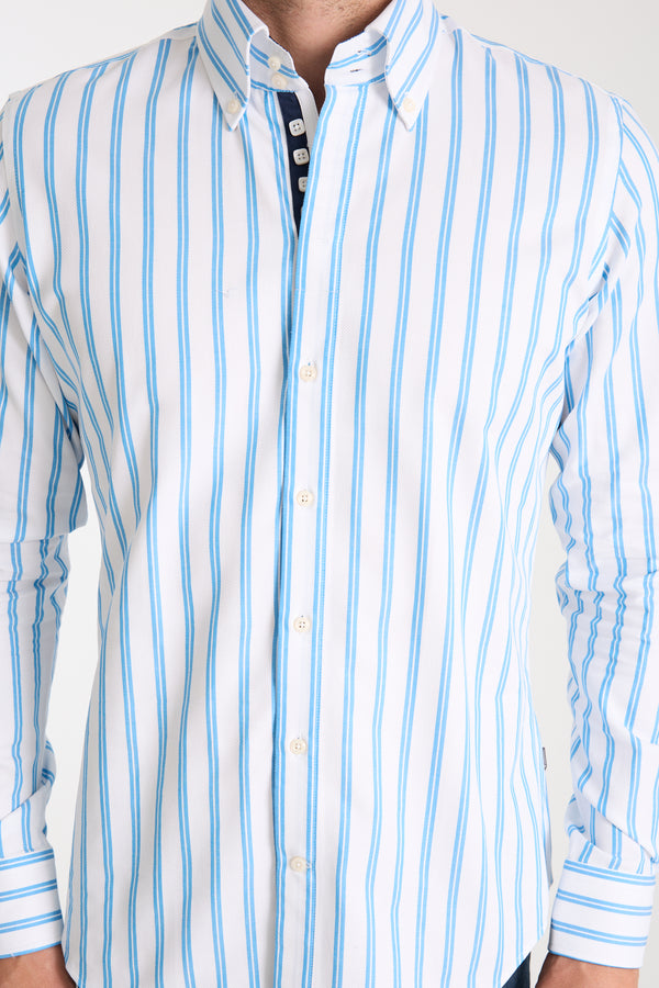 Chemise Homme Roma Iconic Armaturato Blanc Bleu clair