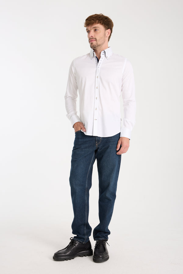 Roma Satin Man Shirt White