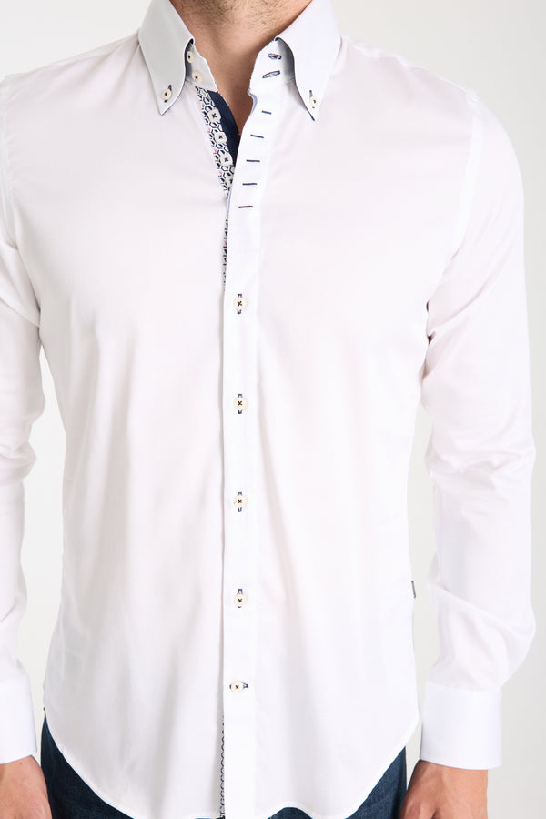 Roma Satin Man Shirt White