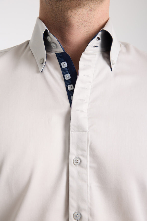 Chemise Homme Roma Iconic Satin Gris