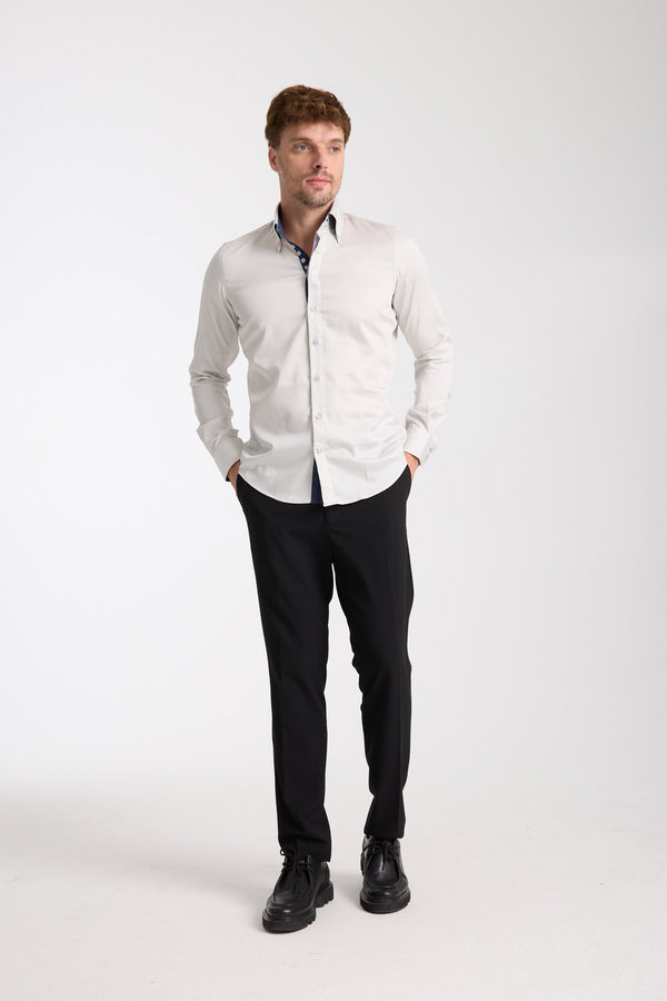 Chemise Homme Roma Iconic Satin Gris