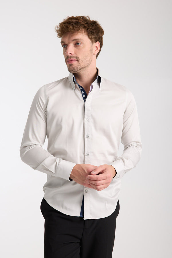 Chemise Homme Roma Iconic Satin Gris