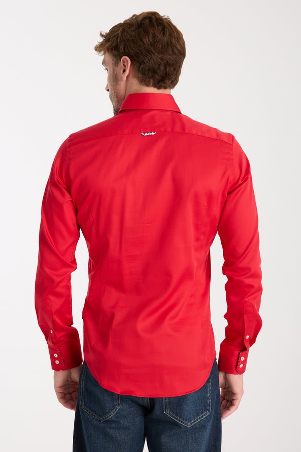 Camisa Hombre Roma Iconic Satin Rojo