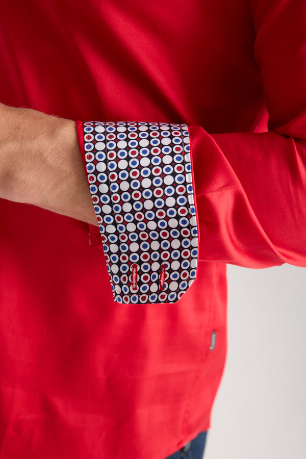 Camisa Hombre Roma Iconic Satin Rojo