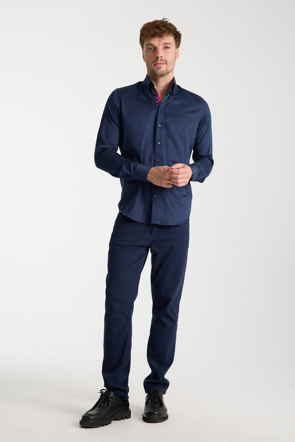 Camisa Hombre Roma Iconic Satin Azul