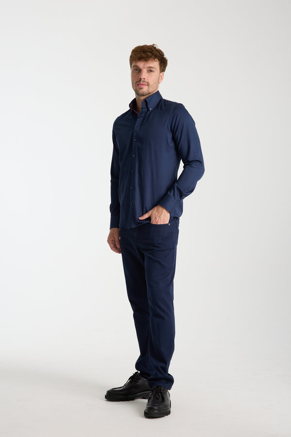 Camisa Hombre Roma Iconic Satin Azul