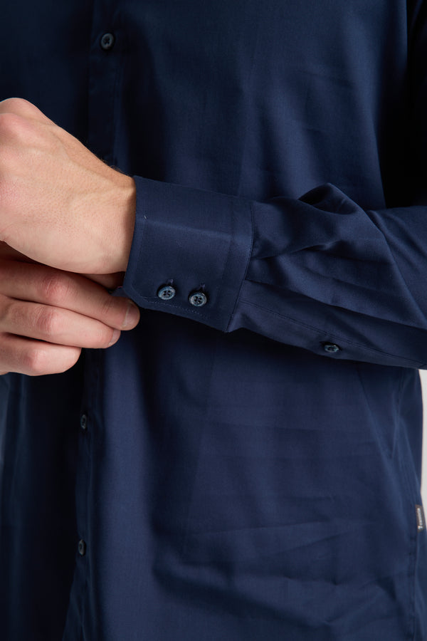 Camisa Hombre Roma Iconic Satin Azul