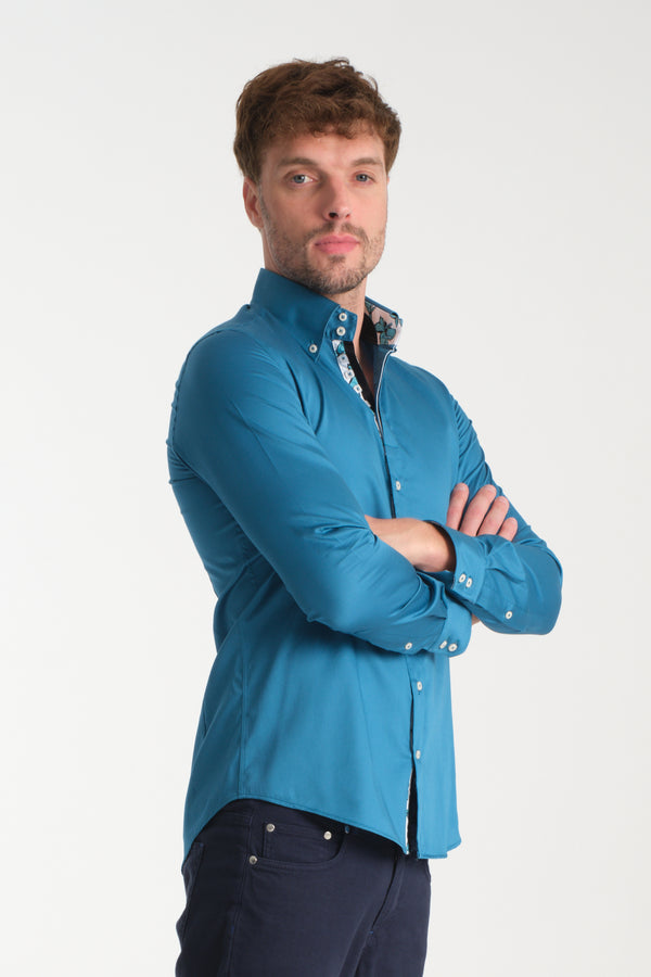 Camisa Hombre Roma Iconic Satin Verde