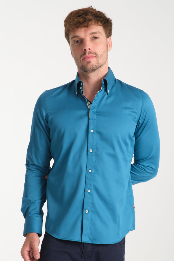Camisa Hombre Roma Iconic Satin Verde