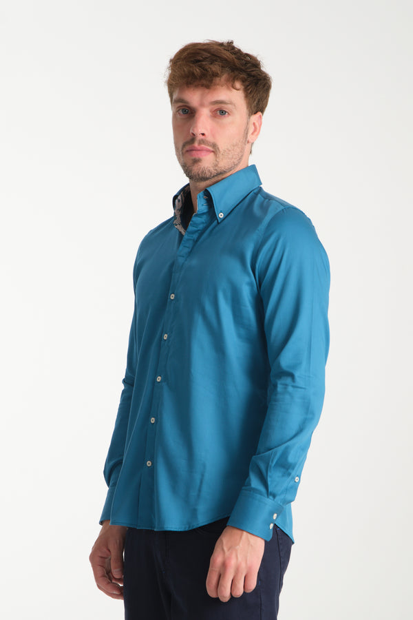 Camisa Hombre Roma Iconic Satin Verde