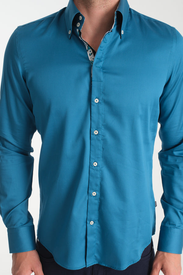 Camisa Hombre Roma Iconic Satin Verde