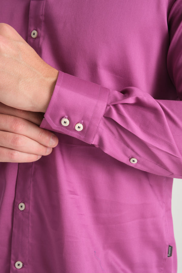 Camisa Hombre Roma Iconic Satin Morado