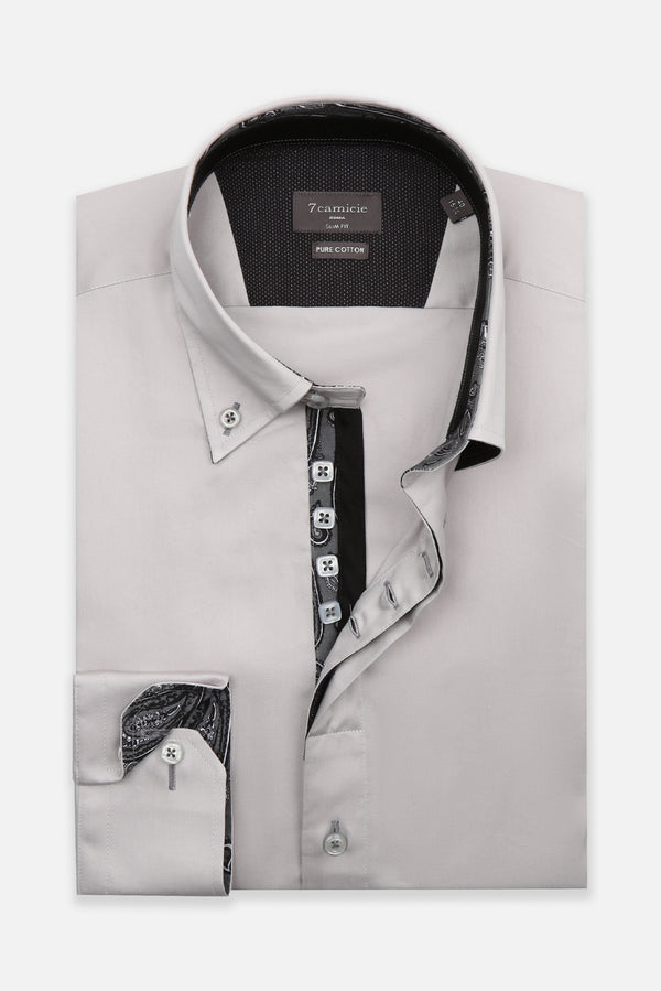 Roma Iconic Satin Man Shirt Grey