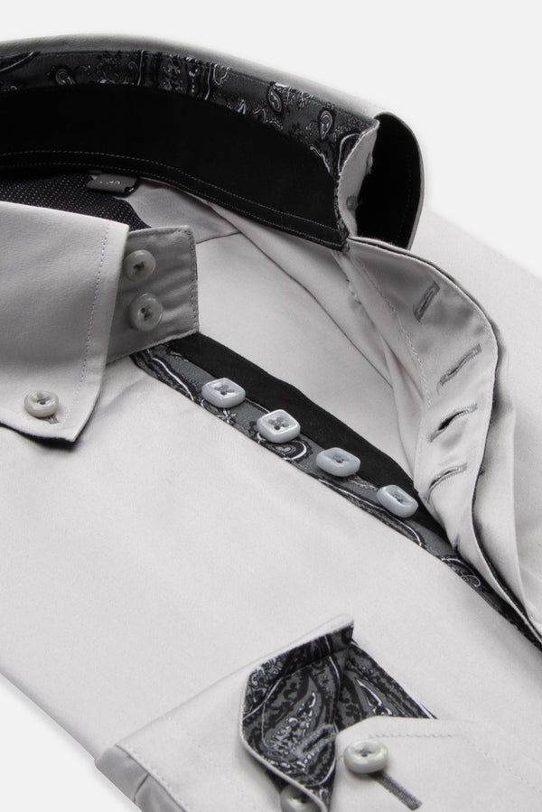 Roma Iconic Satin Man Shirt Grey