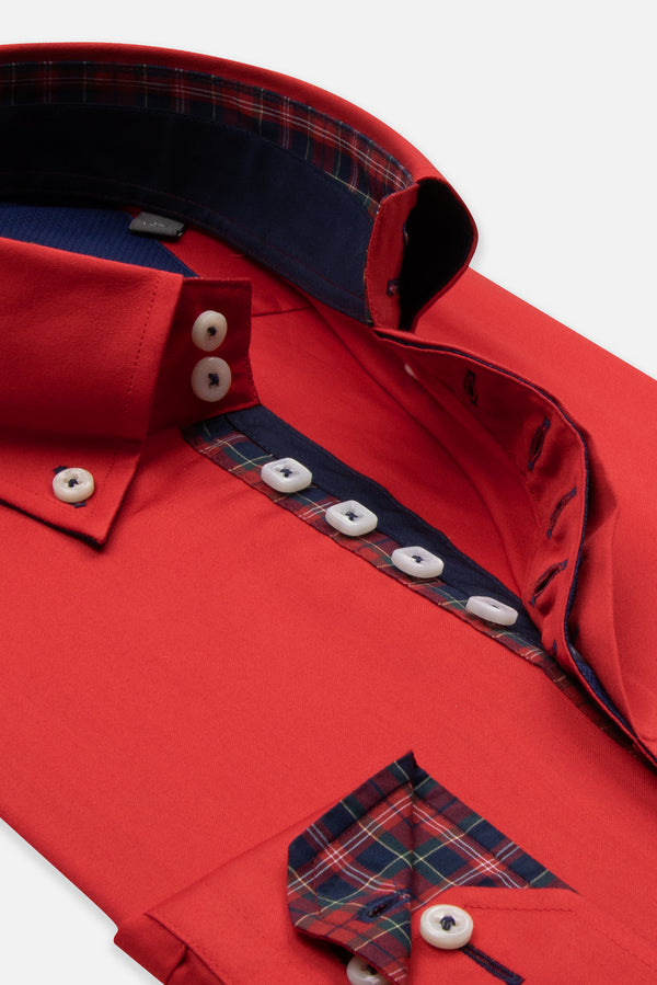 Roma Iconic Satin Man Shirt Red