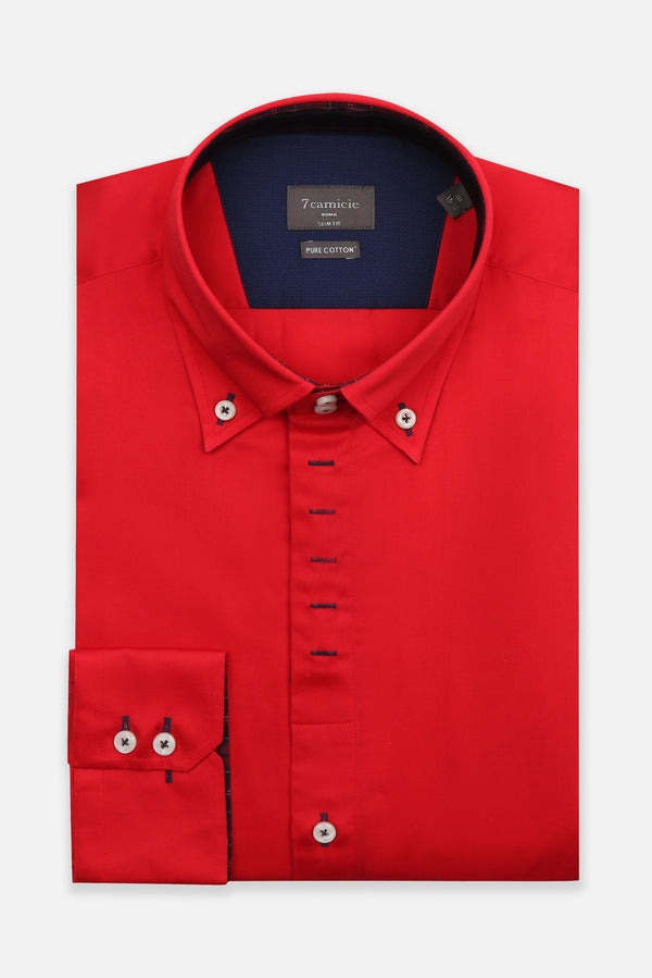 Roma Iconic Satin Man Shirt Red