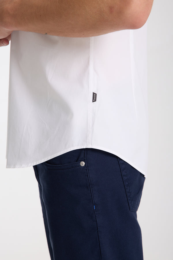 Roma Iconic Herren Hemd Kurzarm Poplin Stretch Weiss