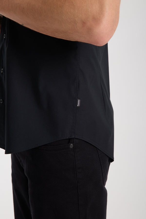 Chemise Homme Manche Courte Roma Iconic Popelin Stretch Noir