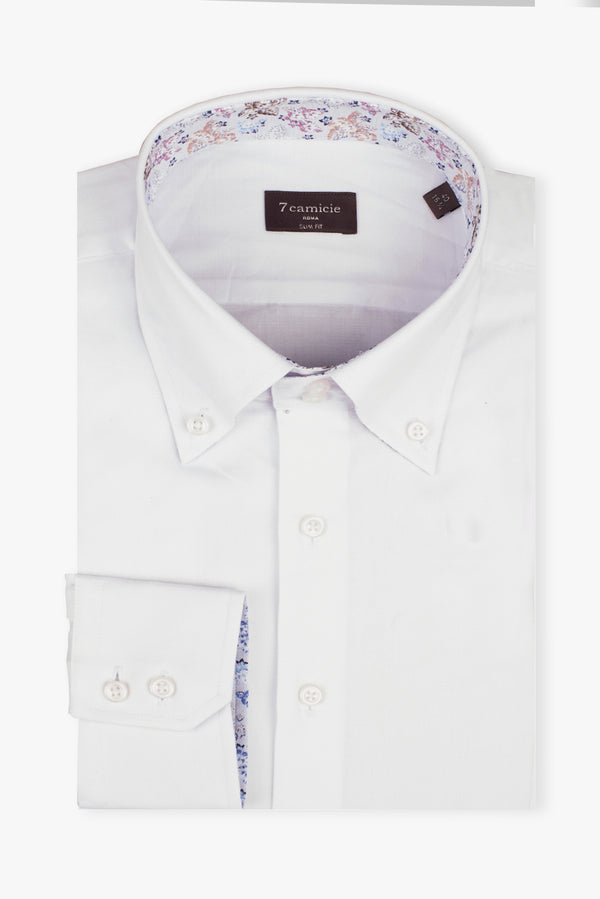 Camicia Uomo Roma Sport Armaturato Bianco Bianco