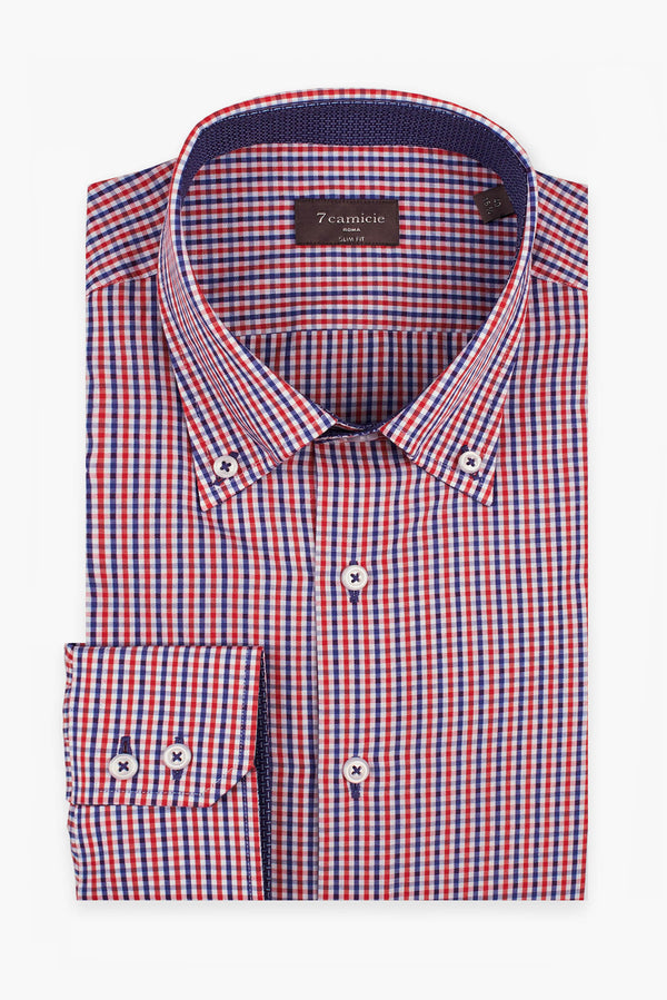 Roma Sport Poplin Man Shirt Blue Red