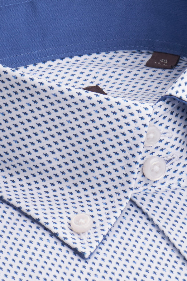 Chemise Homme Roma Sport Popelin Blanc Bleu