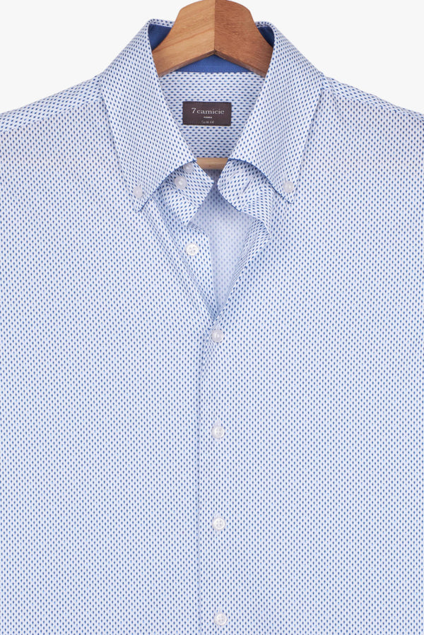 Chemise Homme Roma Sport Popelin Blanc Bleu