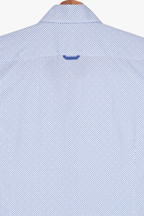 Chemise Homme Roma Sport Popelin Blanc Bleu