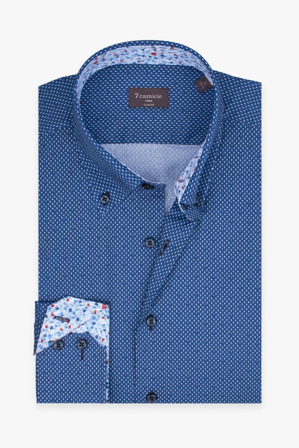 Roma Sport Poplin Man Shirt Blue White