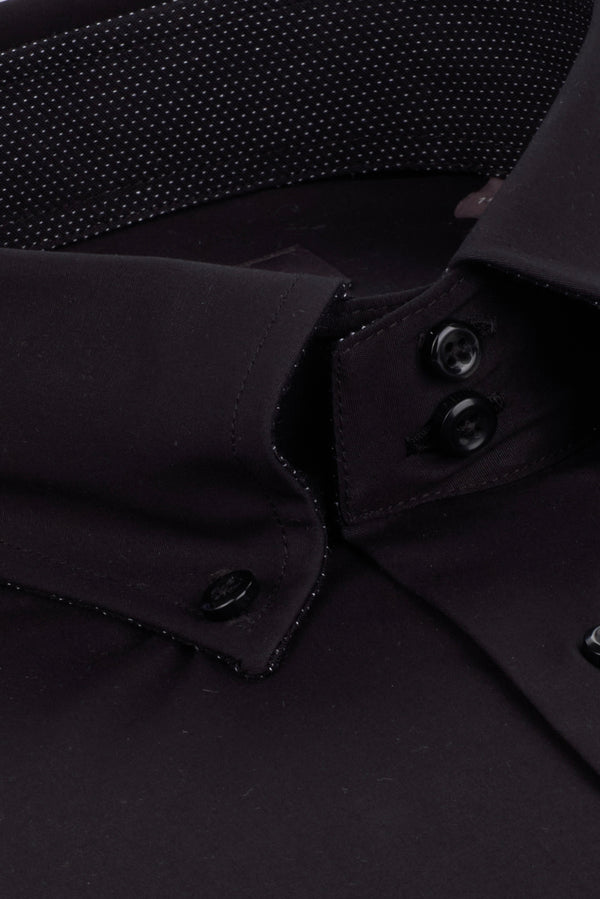 Camicia Uomo Roma Sport Popelin Stretch Nero