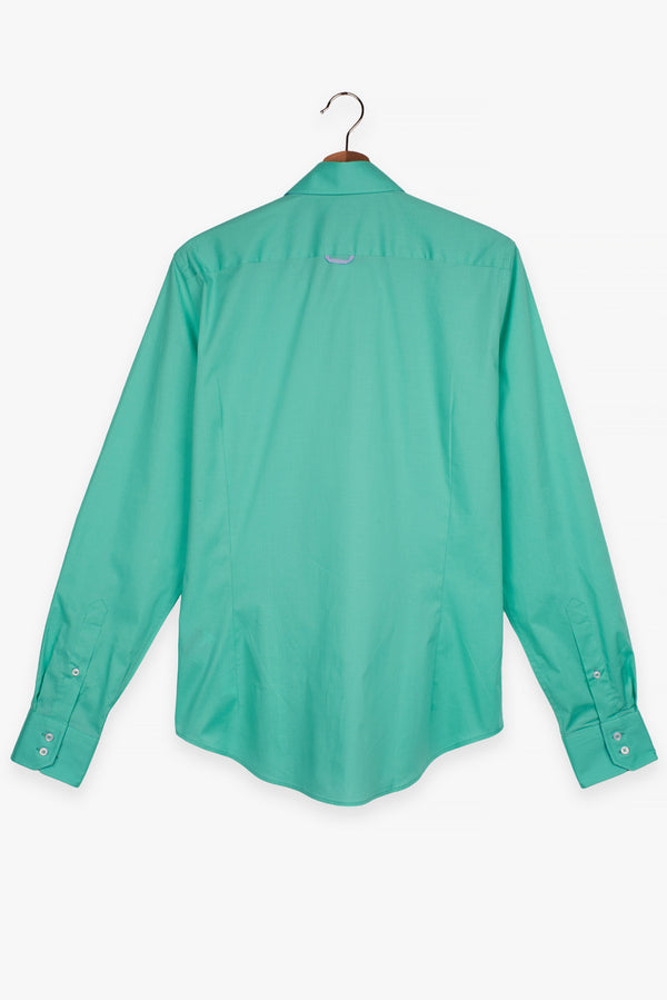 Camicia Uomo Roma Sport Popelin Stretch Verde